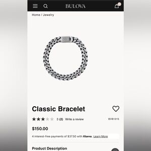 Brand New : Bulova Mens bracelet